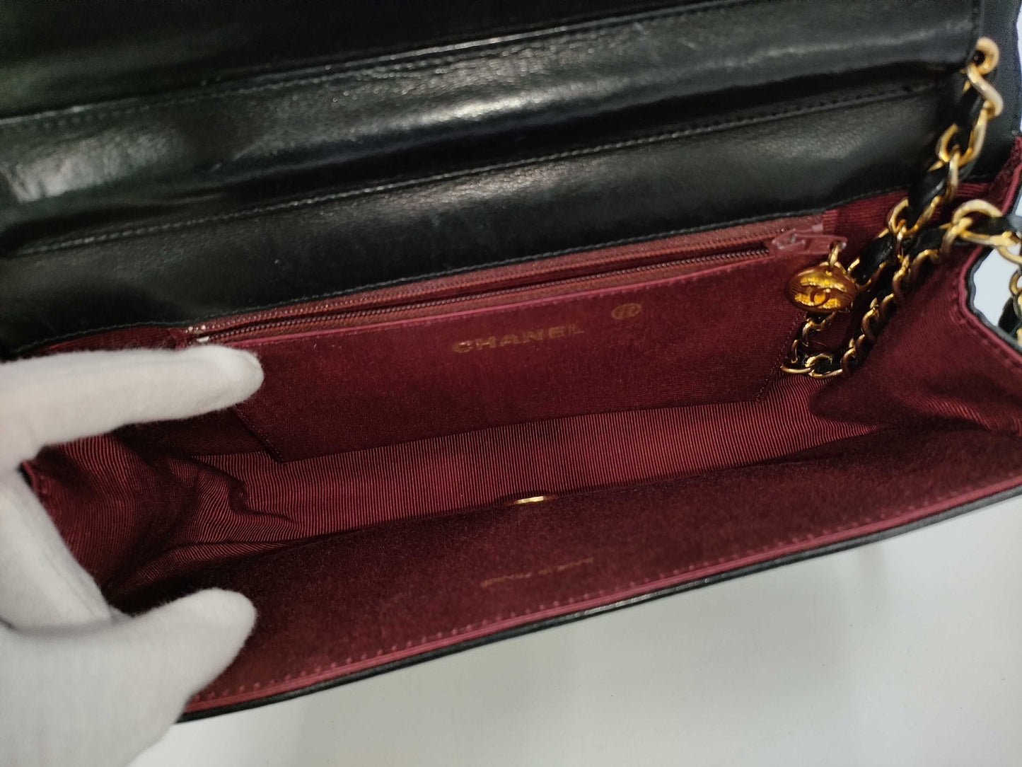CHANEL Lambskin Half Moon Chain Bag, 0 Series, Shoulder Bag