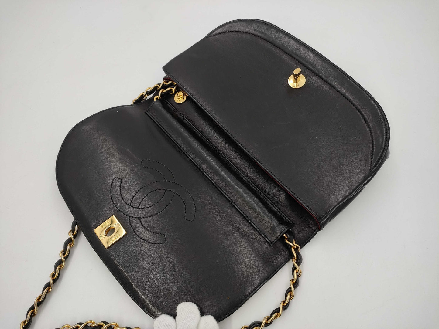 CHANEL Lambskin Half Moon Chain Bag, 0 Series, Shoulder Bag