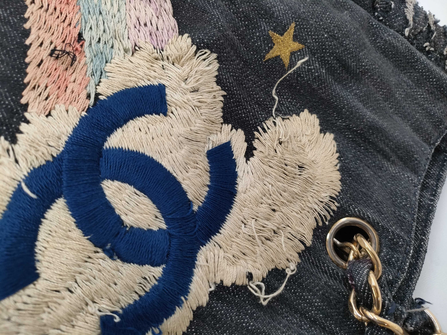 CHANEL Chanel denim shoulder bag tote bag