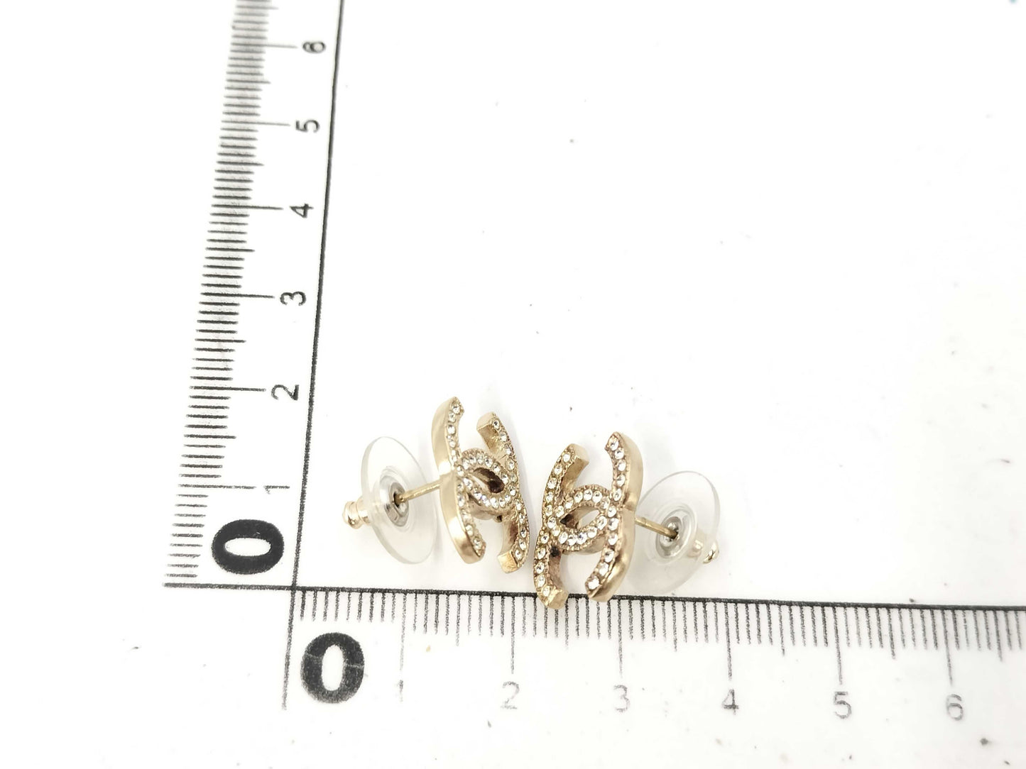 CHANEL A11P Coco Mark Rhinestone Earrings