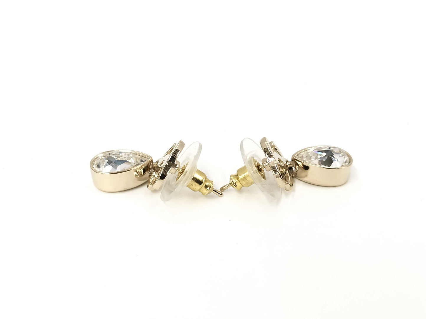 CHANEL A22C Coco Mark Rhinestone Drop Earrings