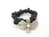 CHANEL Scrunchie Hair Accessory Bracelet Lambskin Ribbon Coco Mark A22P Hair Accessory