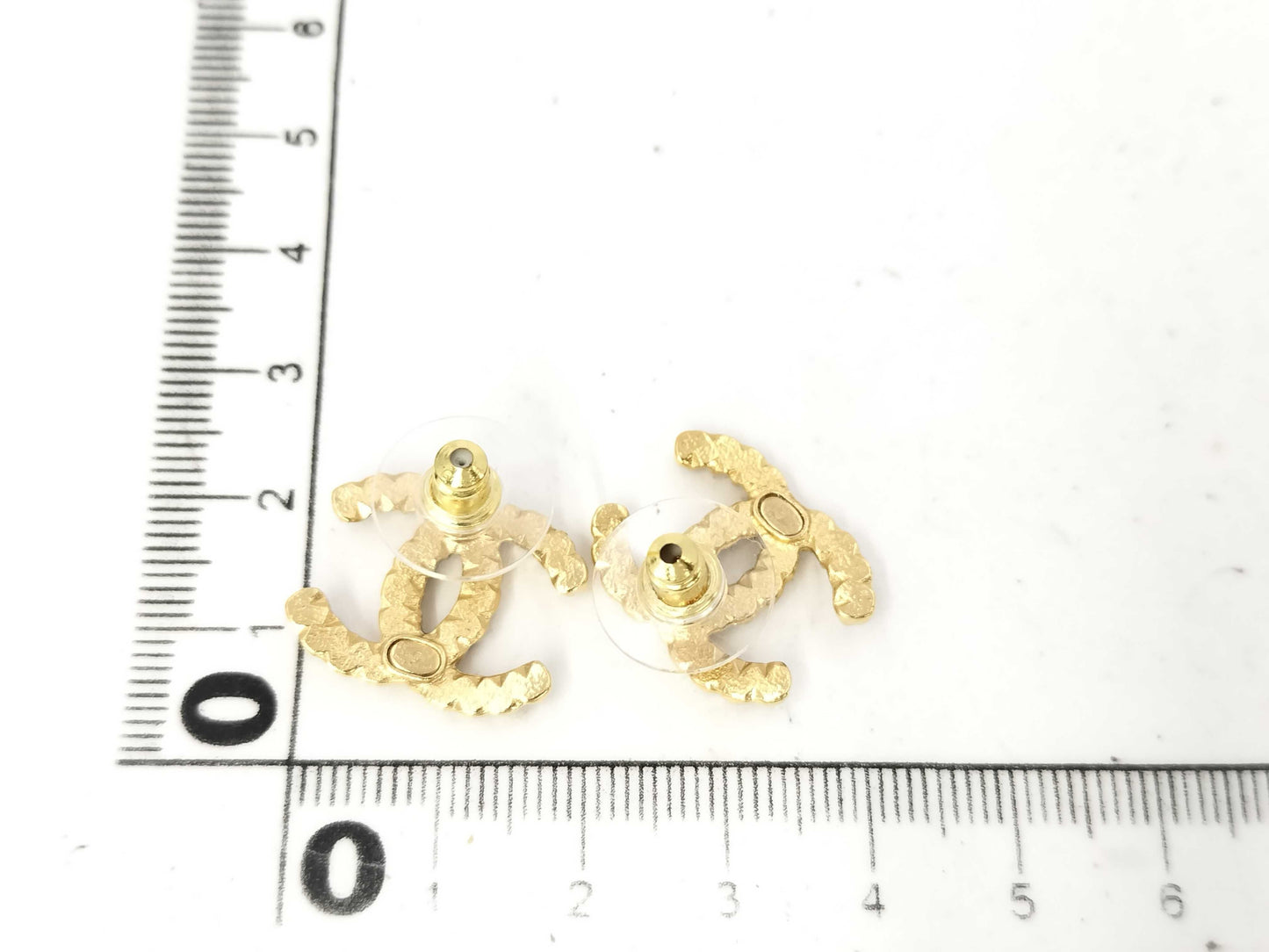 CHANEL Coco Mark Black x Clear Stone Pearl A21V Earrings