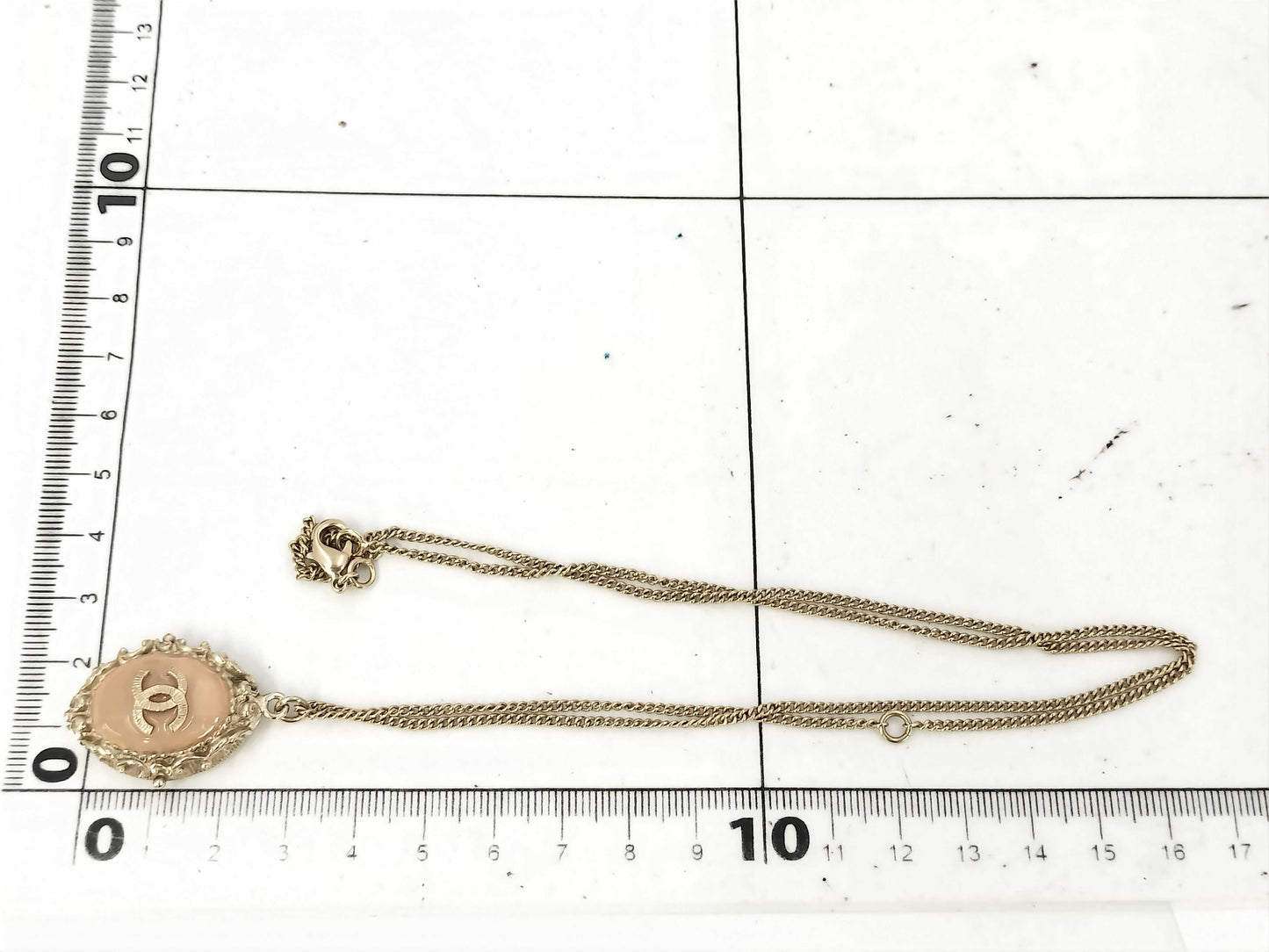CHANEL B13C Color Stone Coco Mark GP Necklace