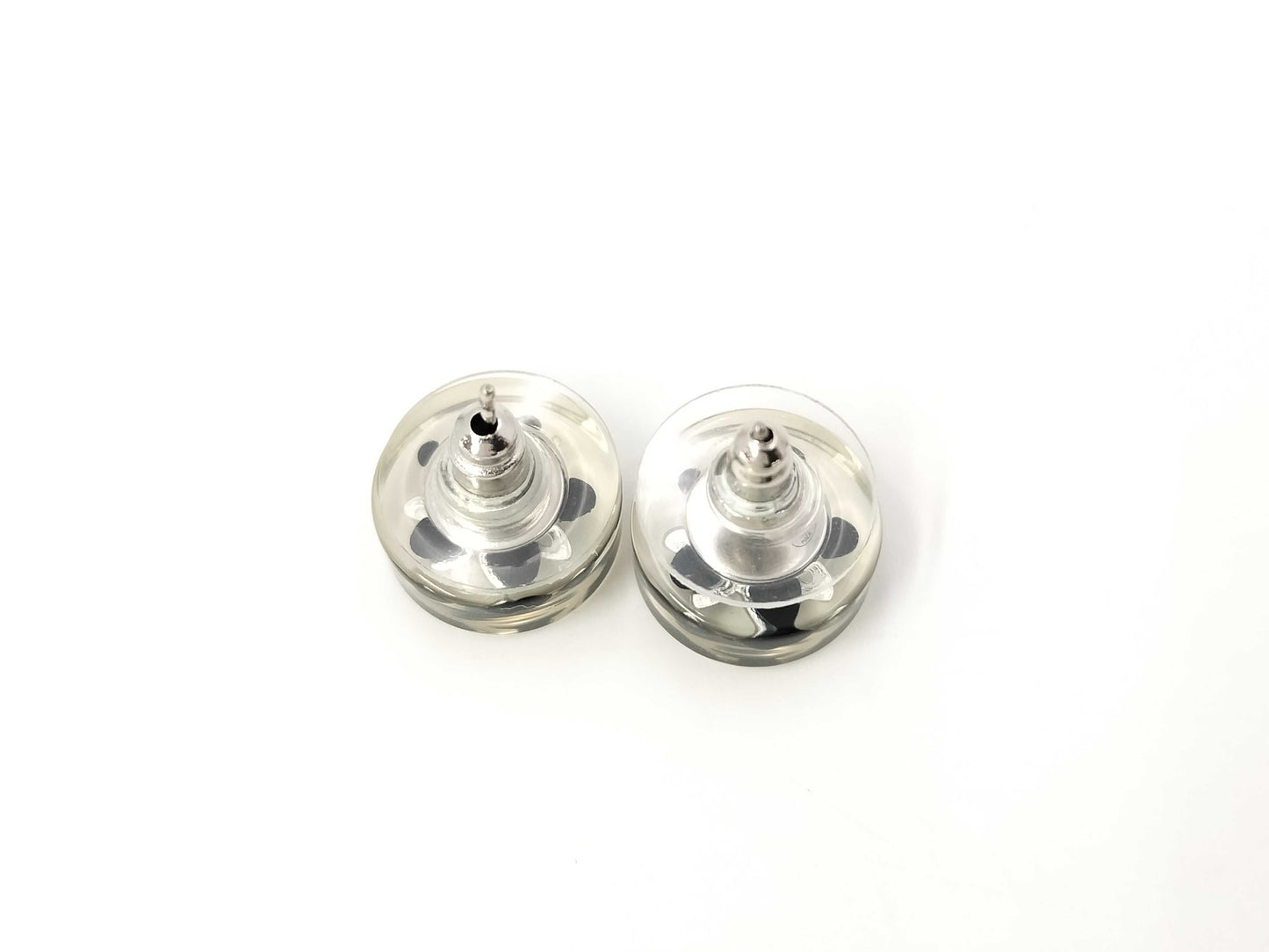 CHANEL Round Clear Coco Mark 16C Earrings
