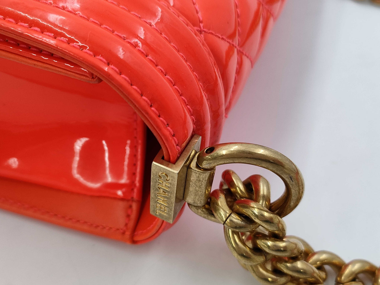 CHANEL Boy Chanel 25 Red Seal Card Shoulder Bag