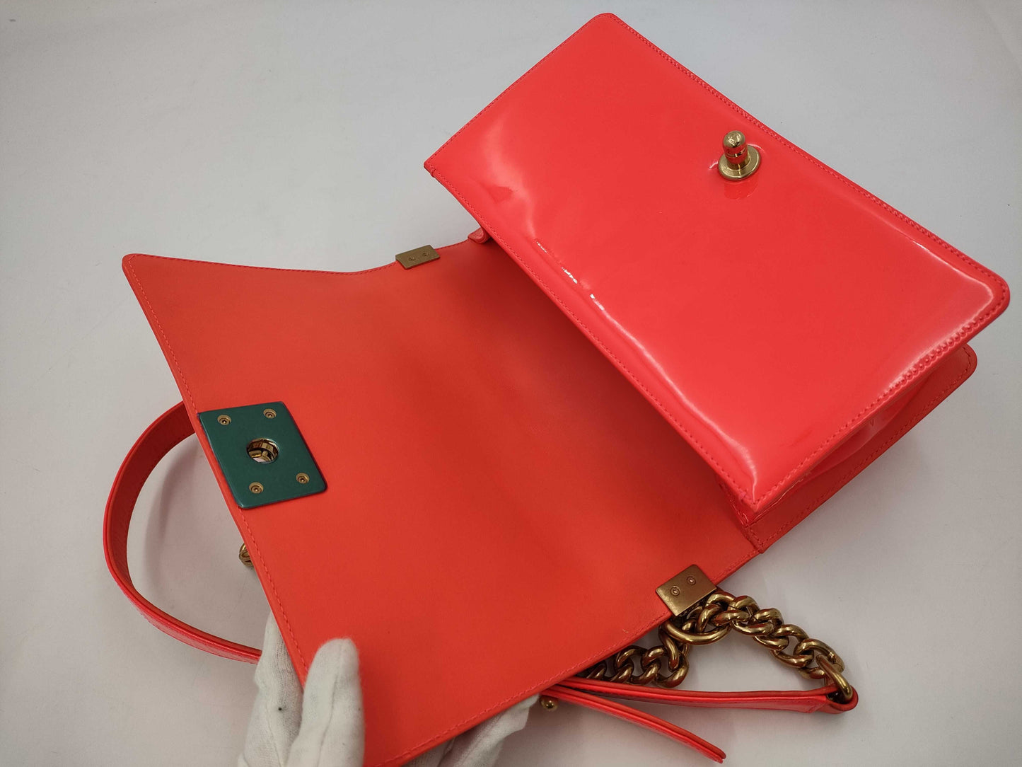 CHANEL Boy Chanel 25 Red Seal Card Shoulder Bag