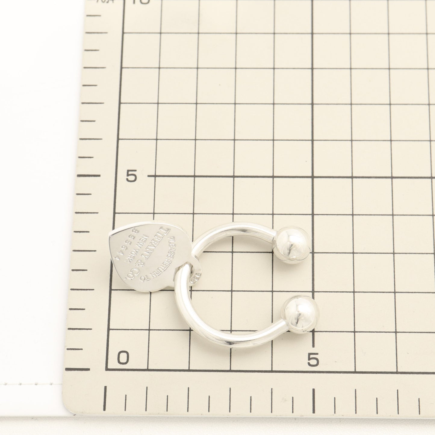 Tiffany & Co. Return to Tiffany Heart Tag Key Ring, 925 Sterling Silver, 21.11g Charm