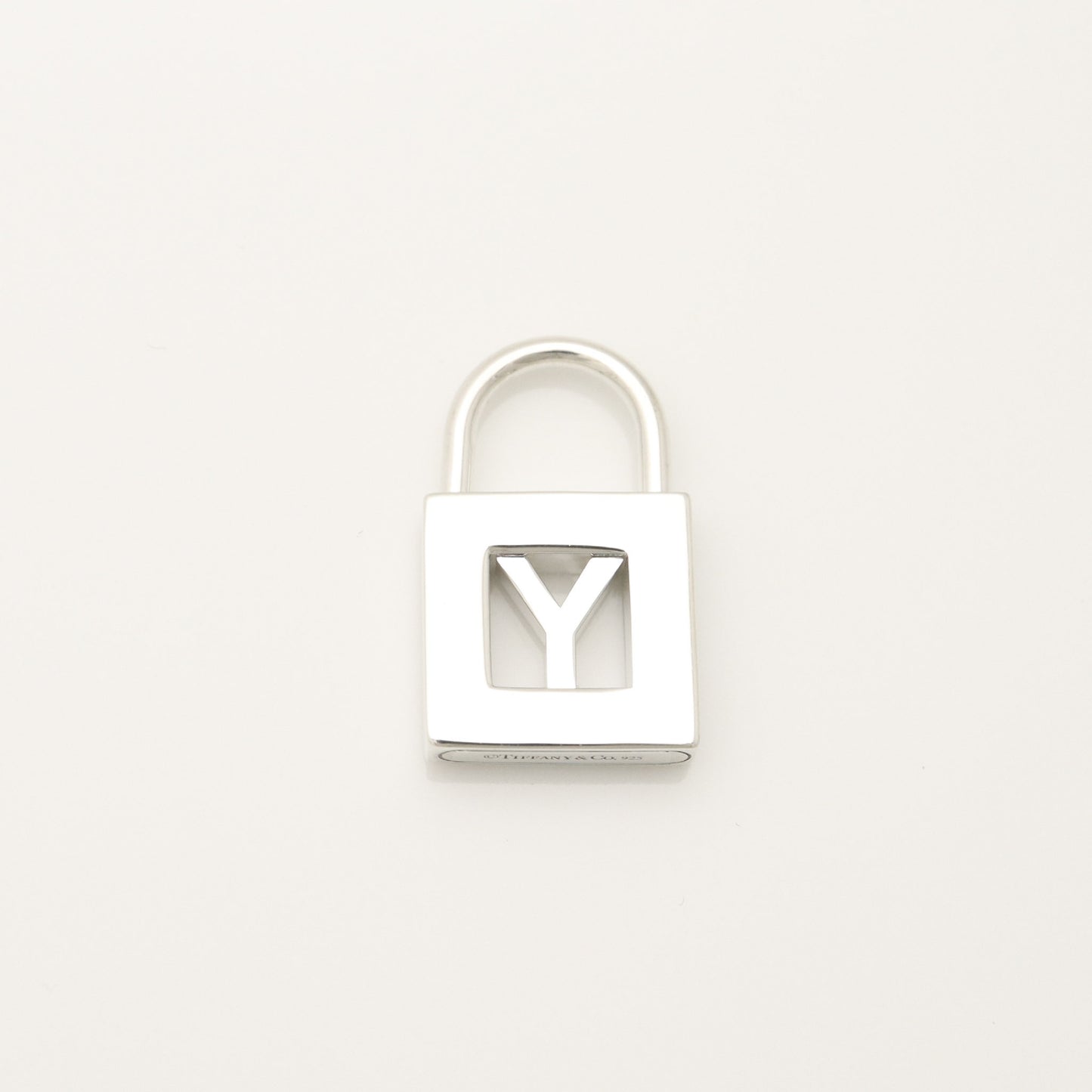 Tiffany & Co. Initial Y Lock Padlock Charm, 925 Sterling Silver, 5.85g
