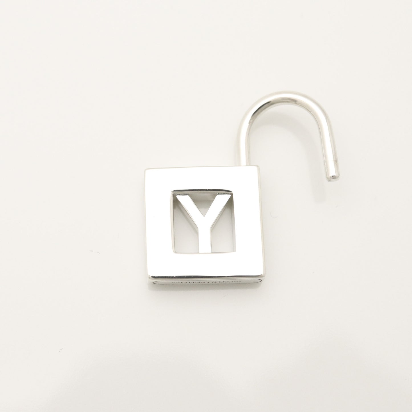 Tiffany & Co. Initial Y Lock Padlock Charm, 925 Sterling Silver, 5.85g