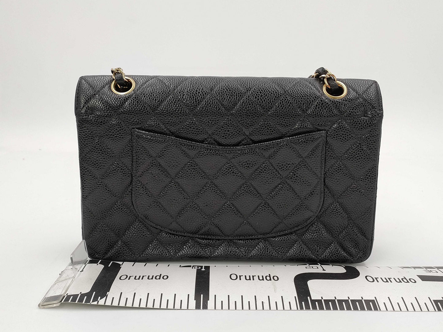 CHANEL Matelasse Caviar Skin Double Flap Double Chain Shoulder Bag, No. 8