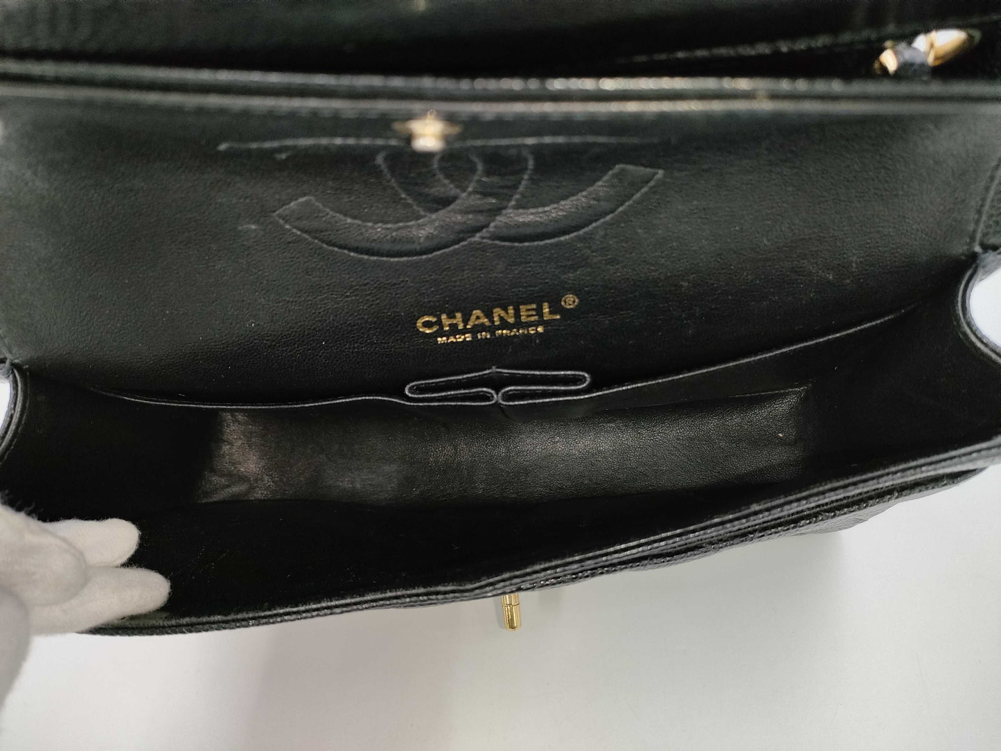 CHANEL Matelasse Caviar Skin Double Flap Double Chain Shoulder Bag, No. 8