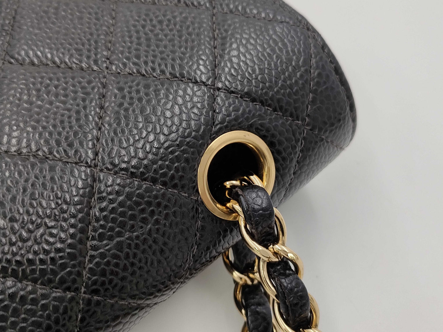 CHANEL Matelasse Caviar Skin Double Flap Double Chain Shoulder Bag, No. 8