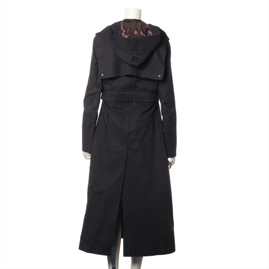 LOUIS VUITTON Vuitton Cotton Bonded Coat, Size S, Detachable Hood, Belt Included