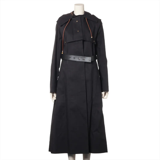 LOUIS VUITTON Vuitton Cotton Bonded Coat, Size S, Detachable Hood, Belt Included