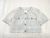 CHANEL Short Sleeve Cropped Denim Jacket, Size 38