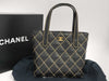 CHANEL Wild Stitch Calfskin Black GD Hardware Tote Bag A18126