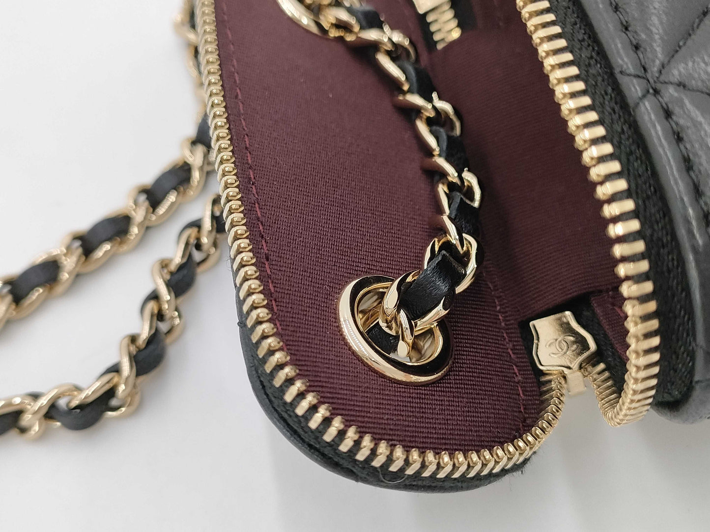 CHANEL Chain Vanity Bag Mini Matelasse Lambskin Black GD Hardware AP1466 Shoulder Bag