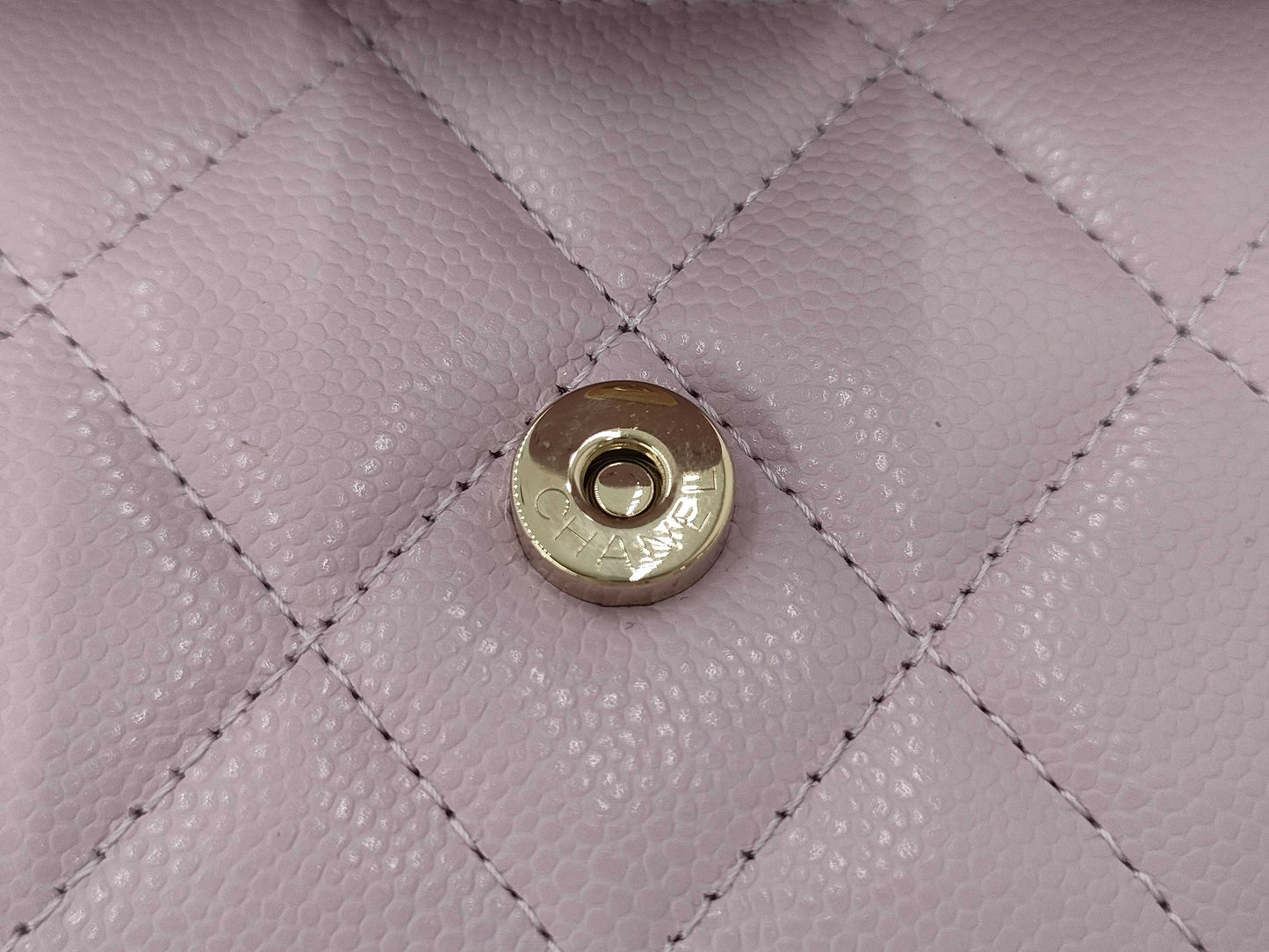CHANEL Mini Chain Wallet Matelasse Caviar Leather Pink GD Hardware AP0238 A3U58K07 Shoulder Bag