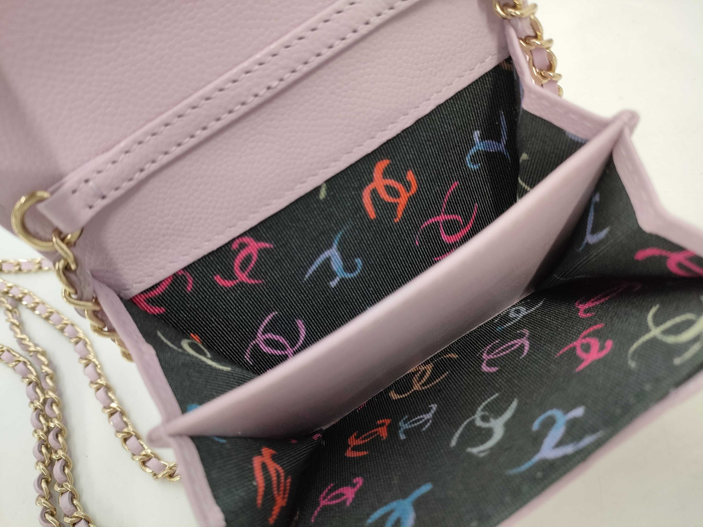 CHANEL Mini Chain Wallet Matelasse Caviar Leather Pink GD Hardware AP0238 A3U58K07 Shoulder Bag