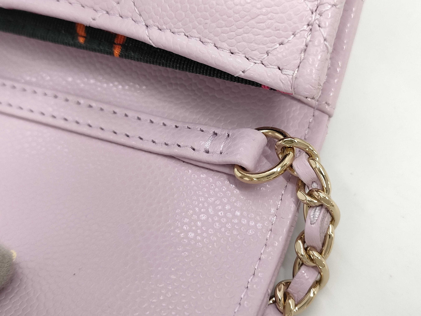 CHANEL Mini Chain Wallet Matelasse Caviar Leather Pink GD Hardware AP0238 A3U58K07 Shoulder Bag