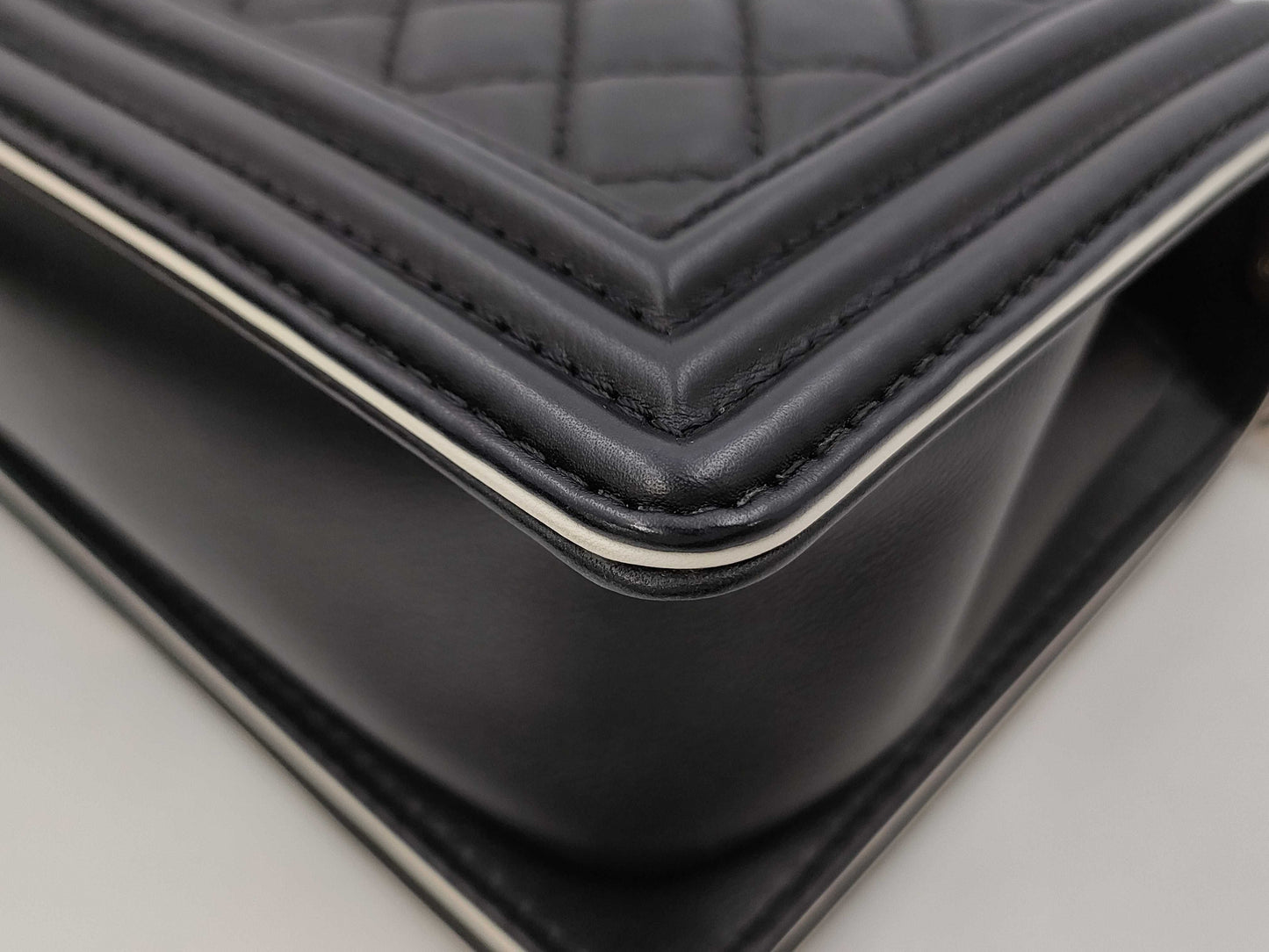 CHANEL Lambskin Boy Chain Shoulder Bag, No. 27