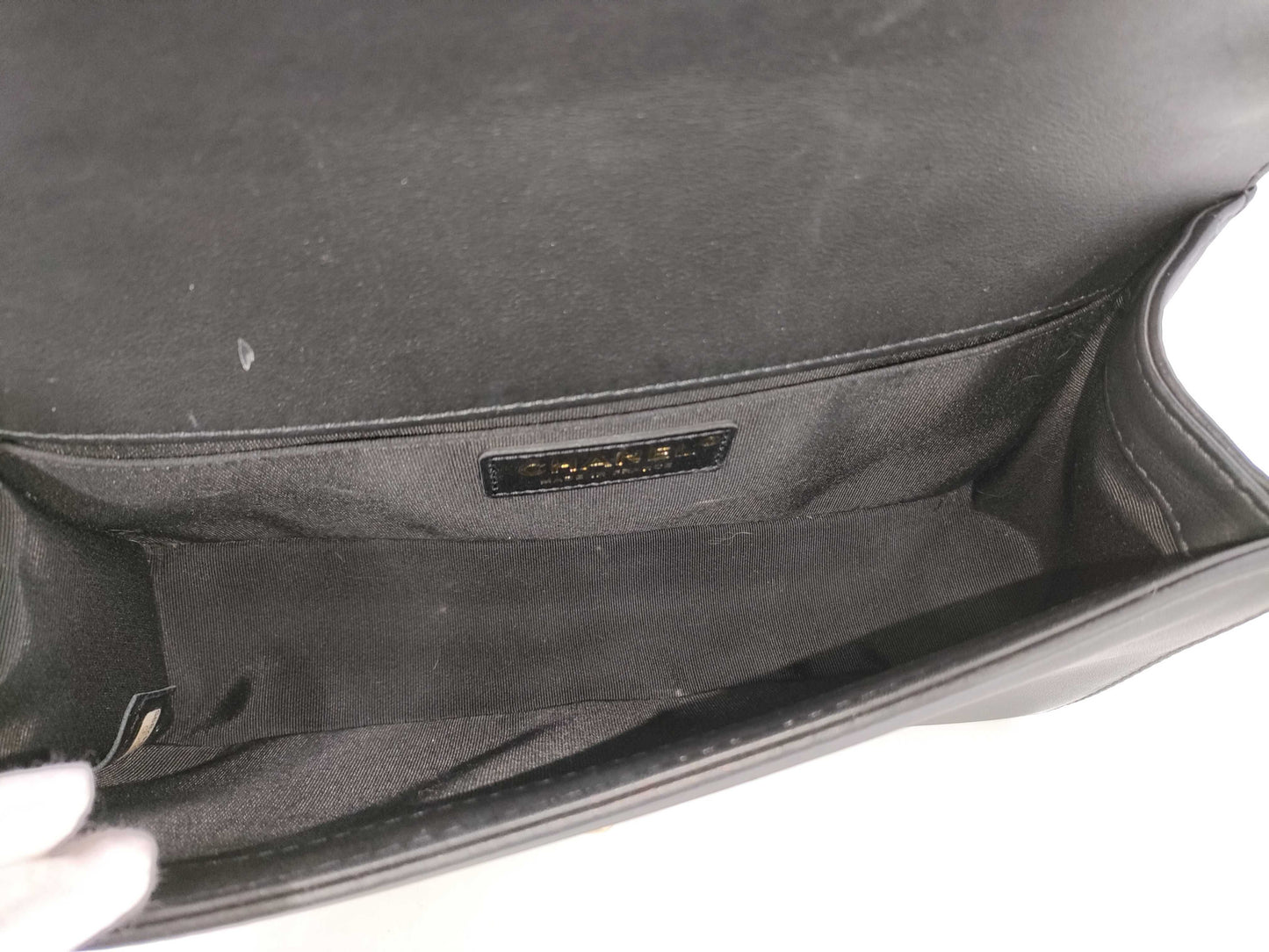 CHANEL Lambskin Boy Chain Shoulder Bag, No. 27