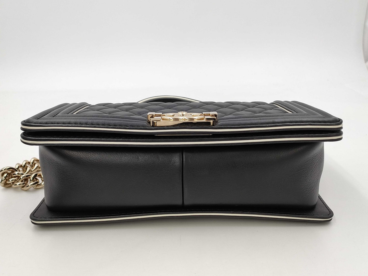 CHANEL Lambskin Boy Chain Shoulder Bag, No. 27