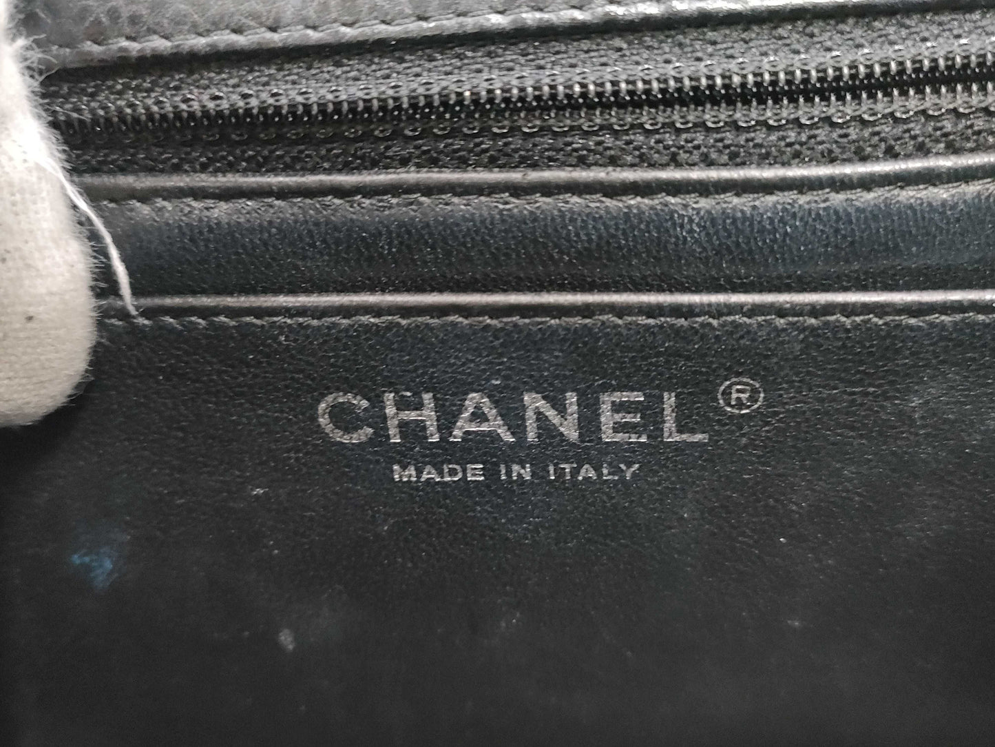 CHANEL Mini Matelasse Caviar Leather Chain Shoulder Bag, Black, 18 Series
