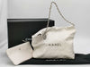 CHANEL Calfskin WHITE SILVER Chanel 22 Line IC Shoulder Bag