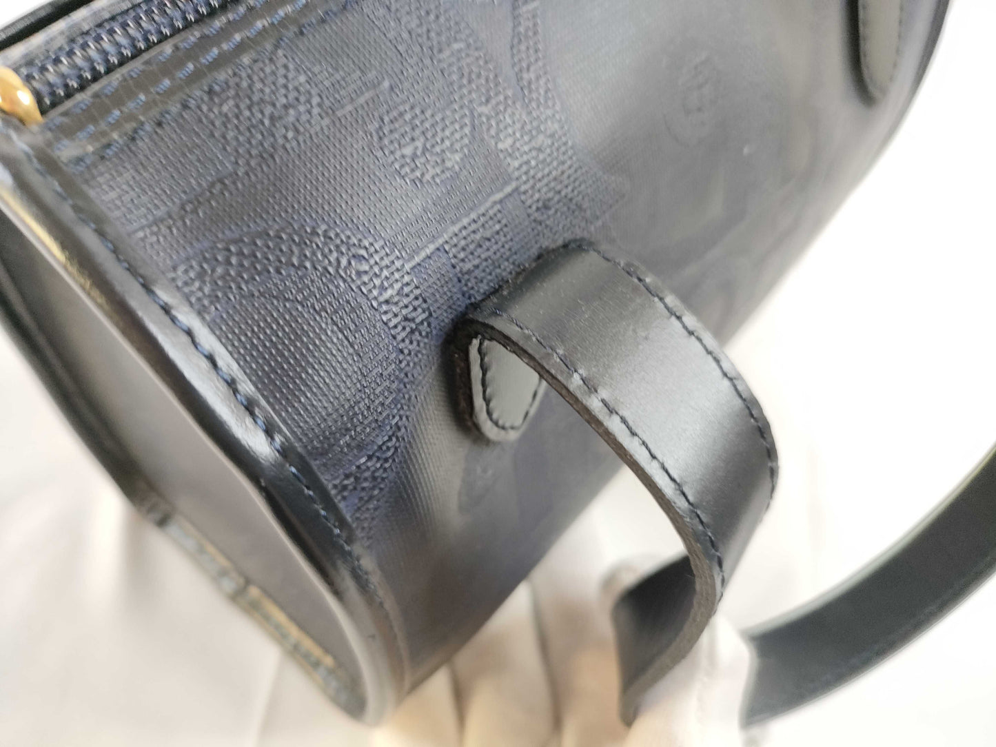 Dior Trotter PVC Mini Boston Handbag in Navy