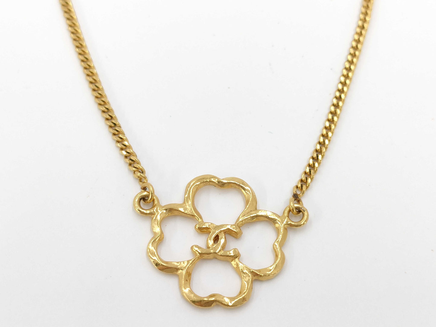 CHANEL Clover Coco Mark Necklace