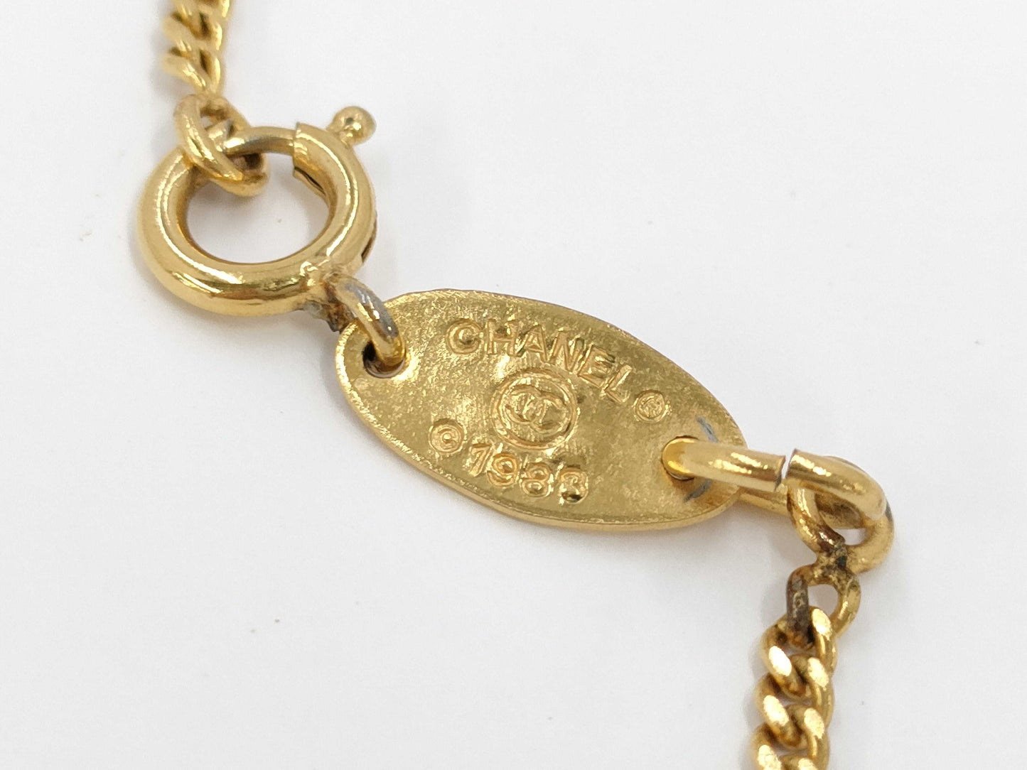 CHANEL Clover Coco Mark Necklace