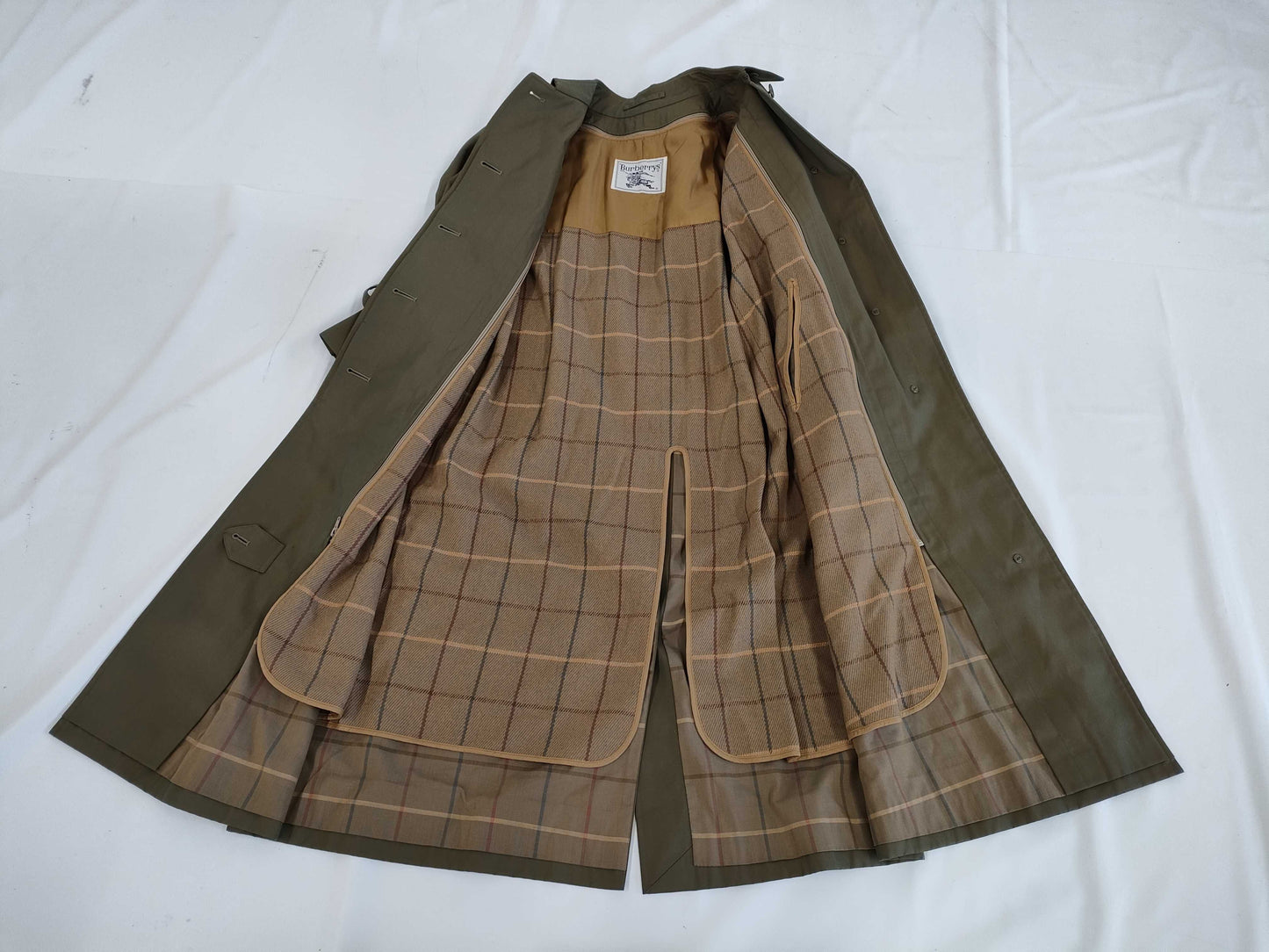 BURBERRY Long Trench Coat with Belt and Liner, Nova Check Lining, Iridescent Color, 9AB2 C-TK83 Coat