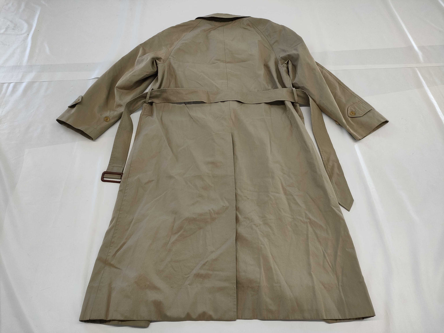 BURBERRY Belted Nova Check Khaki Long Coat with White Tag, 9AR C-TK83