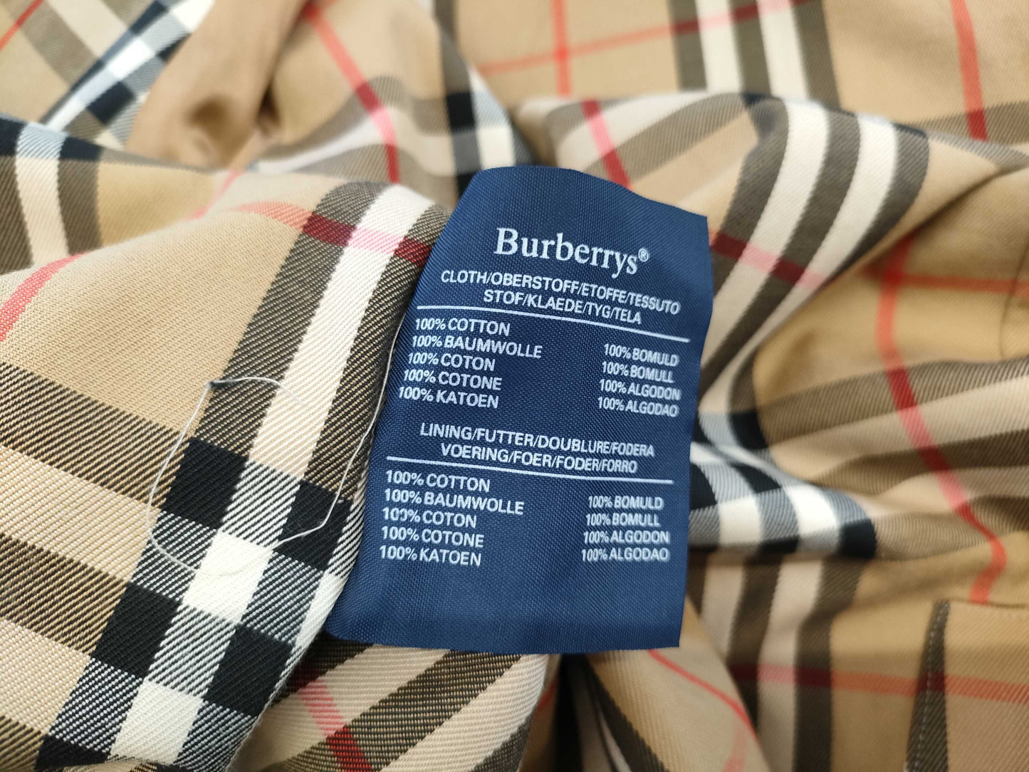 BURBERRY Belted Nova Check Khaki Trench Coat, Size 48