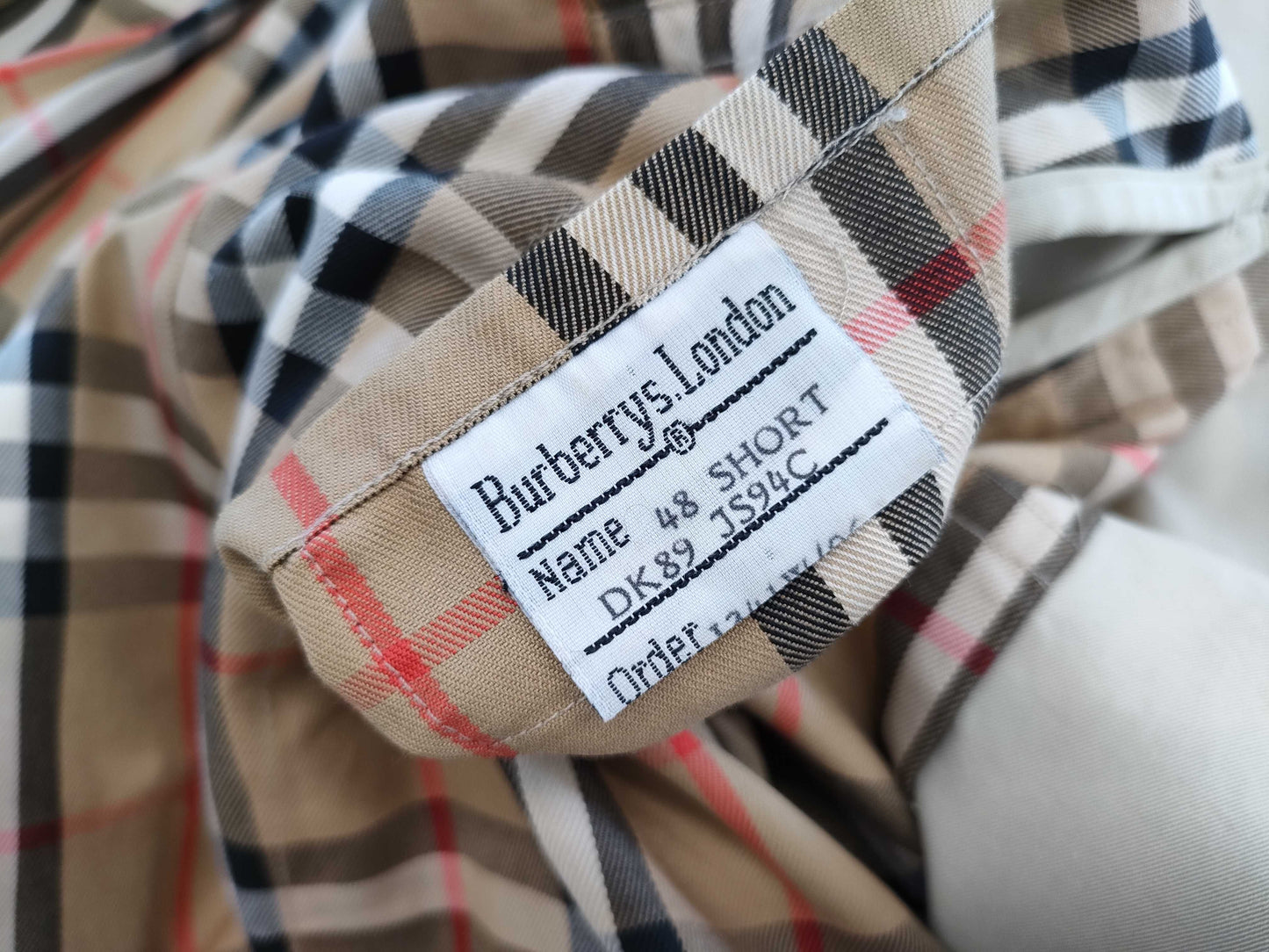 BURBERRY Belted Nova Check Khaki Trench Coat, Size 48