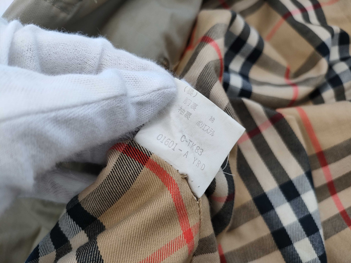 BURBERRY Belted Nova Check Khaki Trench Coat C-TK83 170 Coat