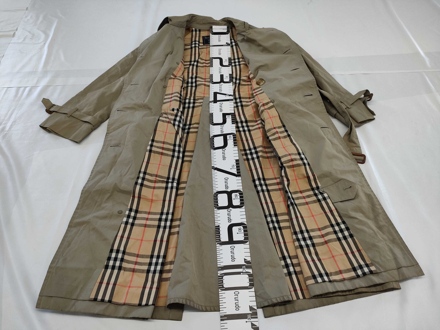 BURBERRY Belted Nova Check Khaki Trench Coat C-TK83 170 Coat