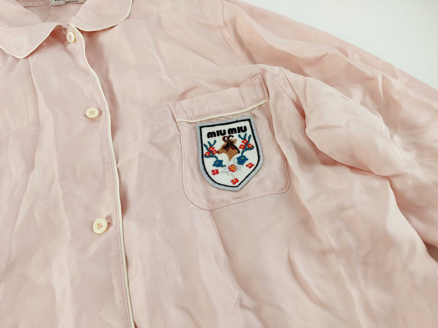 Miu Miu Miu Pajama Shirt, Size Small, Pink