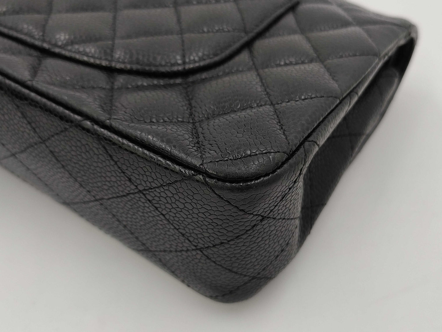 CHANEL Caviar Mato Double Flap Shoulder Bag