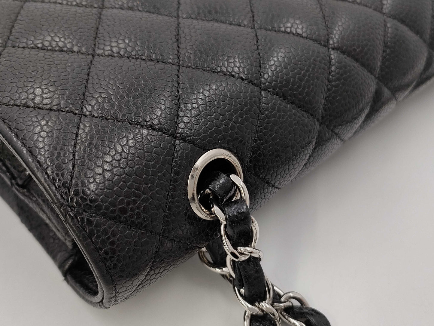 CHANEL Caviar Mato Double Flap Shoulder Bag