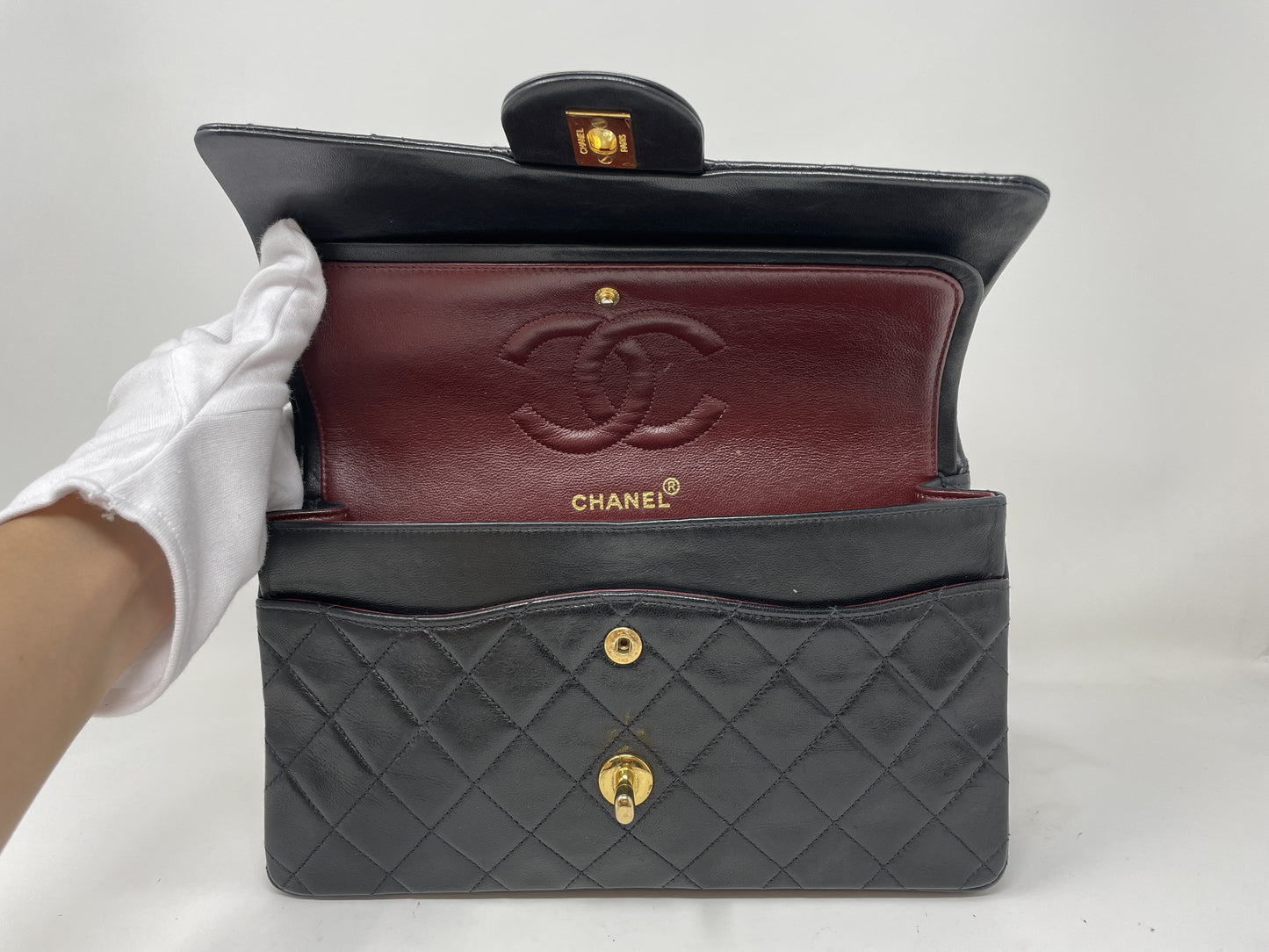 CHANEL CHANEL Shoulder Bag Matelasse Double Flap Black Shoulder Bag