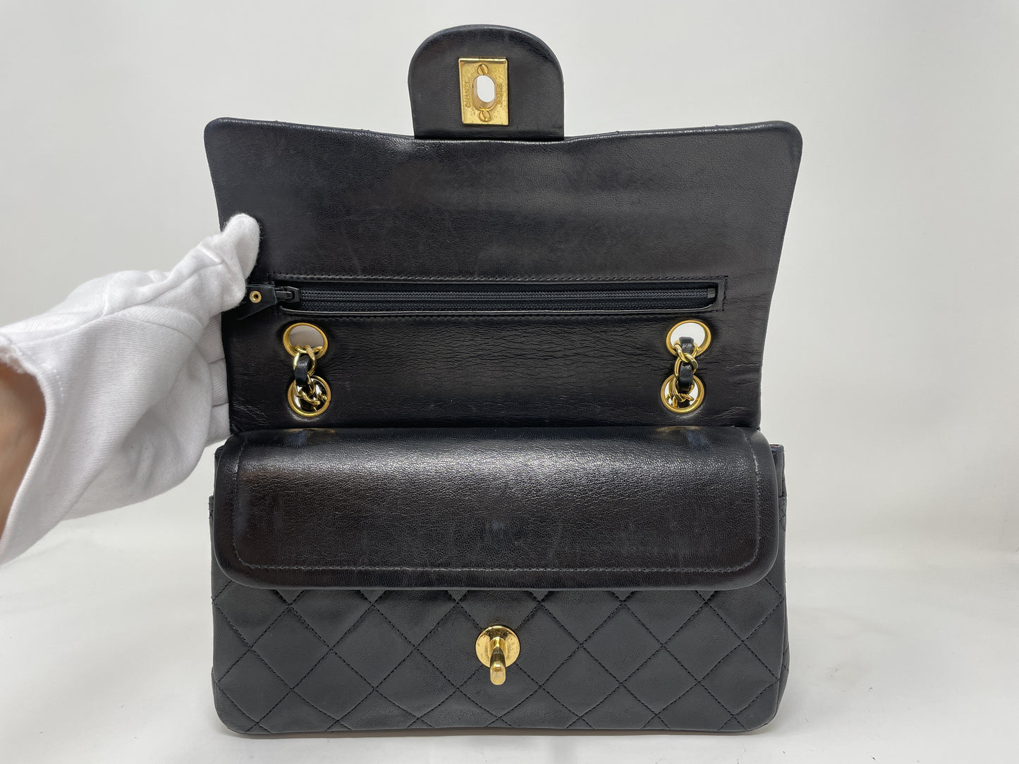 CHANEL CHANEL Shoulder Bag Matelasse Double Flap Black Shoulder Bag