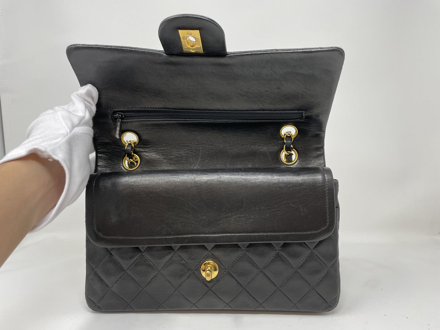 CHANEL CHANEL Matelasse Double Flap Shoulder Bag Black Shoulder Bag