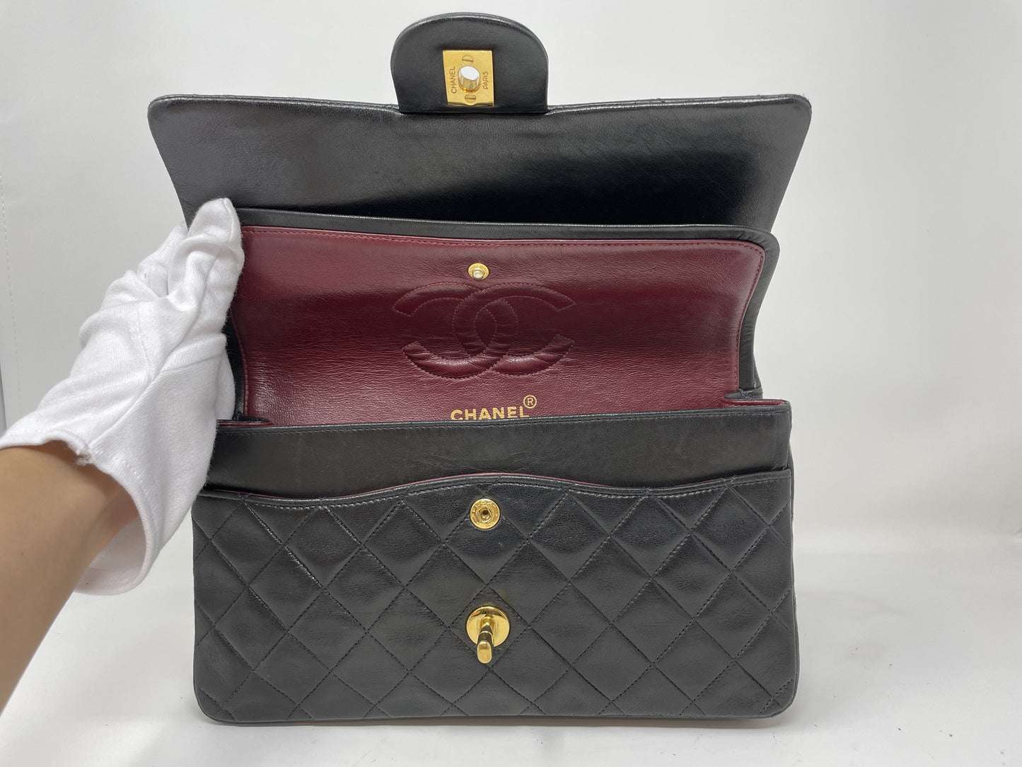 CHANEL CHANEL Matelasse Double Flap Shoulder Bag Black Shoulder Bag