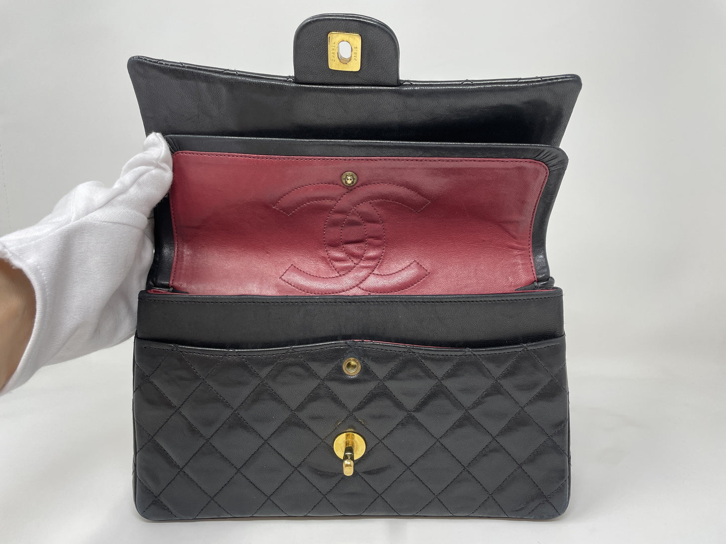 CHANEL CHANEL Matelasse Double Flap Shoulder Bag Black Shoulder Bag