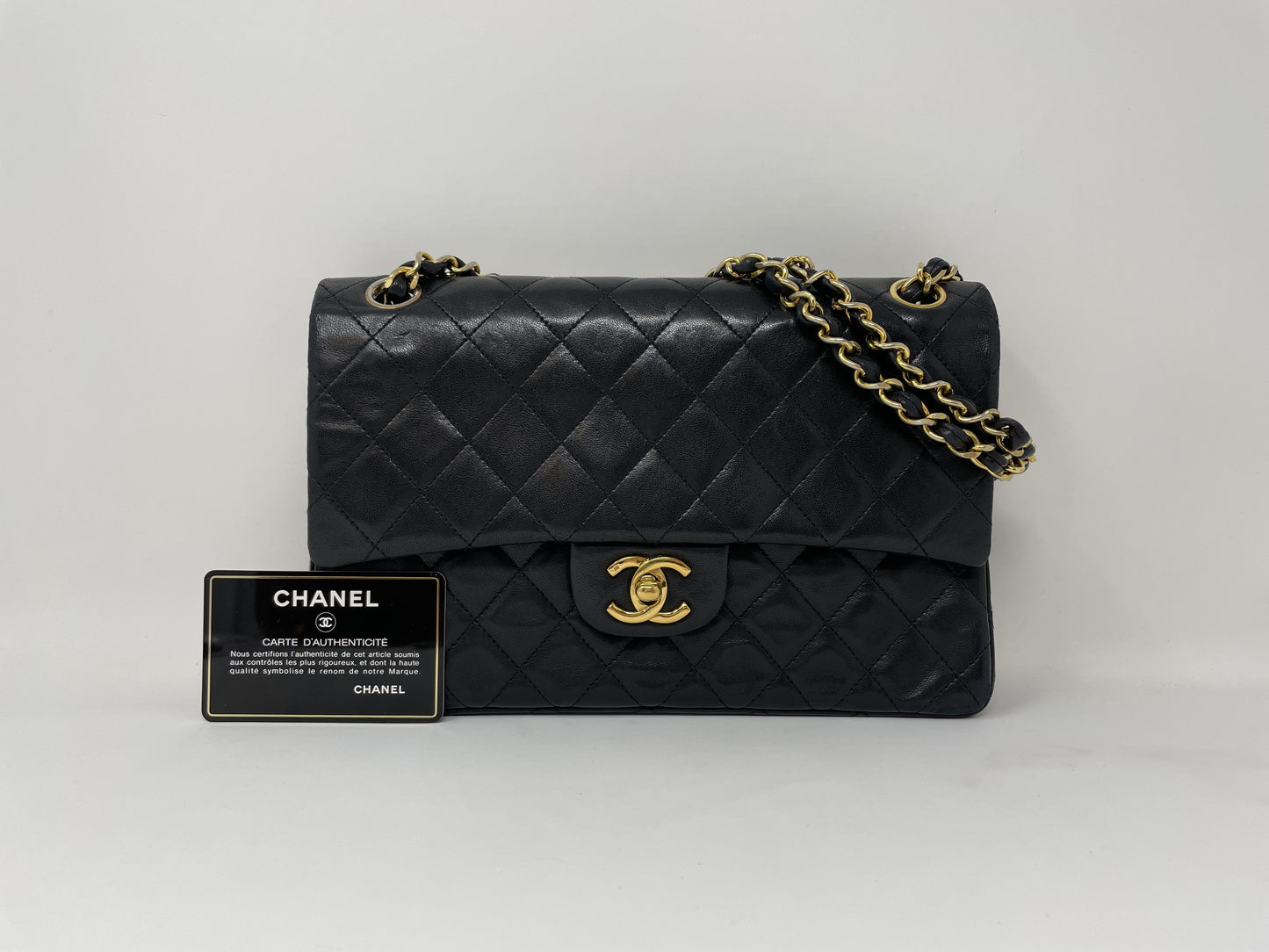 CHANEL CHANEL Matelasse Double Flap Shoulder Bag Black Shoulder Bag