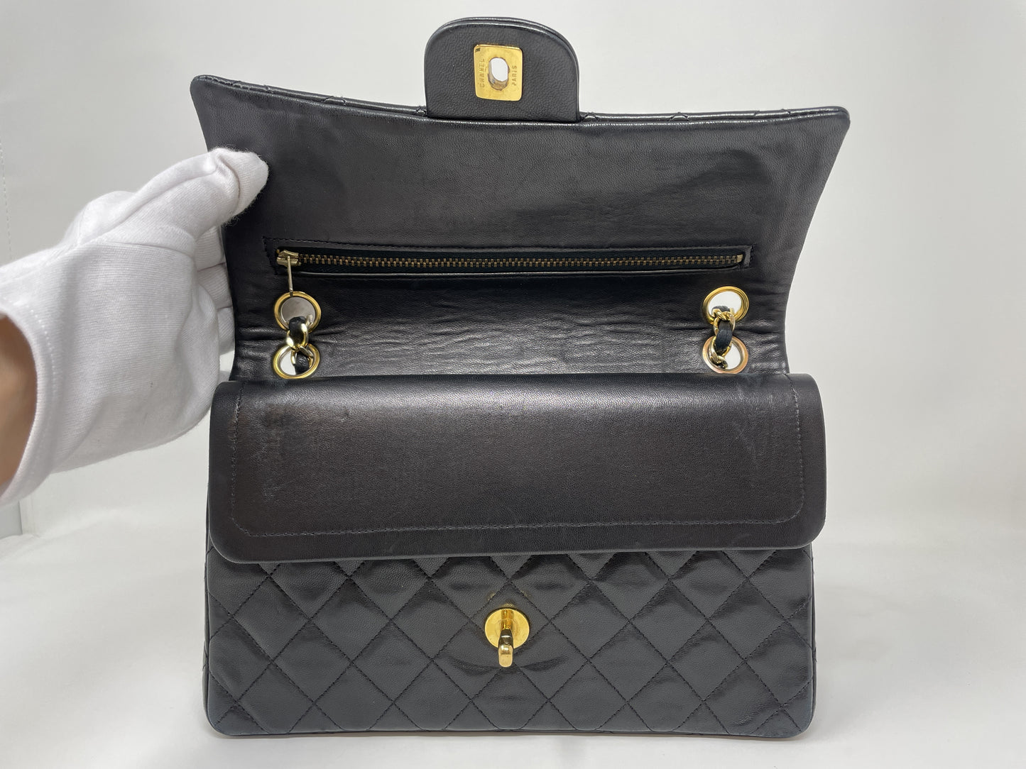 CHANEL CHANEL Matelasse Double Flap Shoulder Bag Black Shoulder Bag