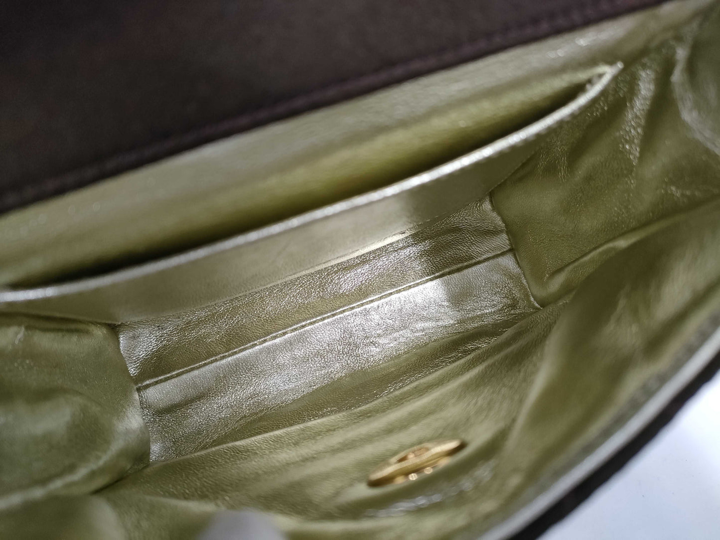 CHANEL Satin Brown Shoulder Bag